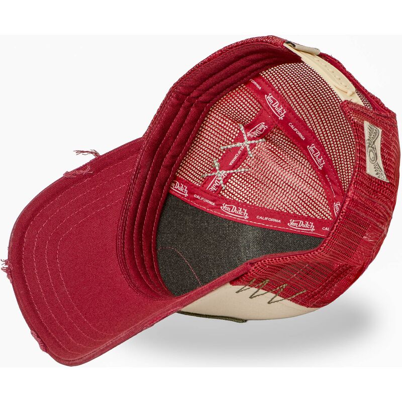 von-dutch-used-16-red-and-beige-trucker-hat