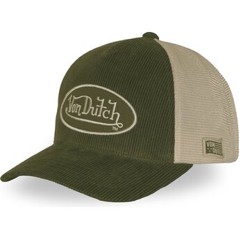 Von Dutch LOF B47 Green and Beige Adjustable Trucker Hat