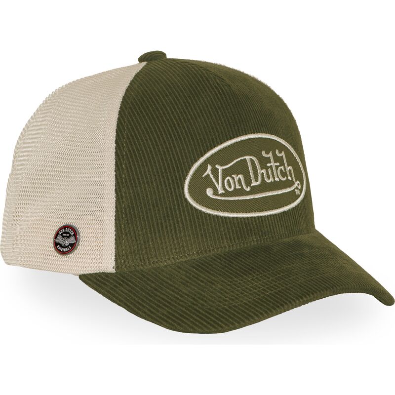 gorra-trucker-verde-y-beige-ajustable-lof-b47-de-von-dutch