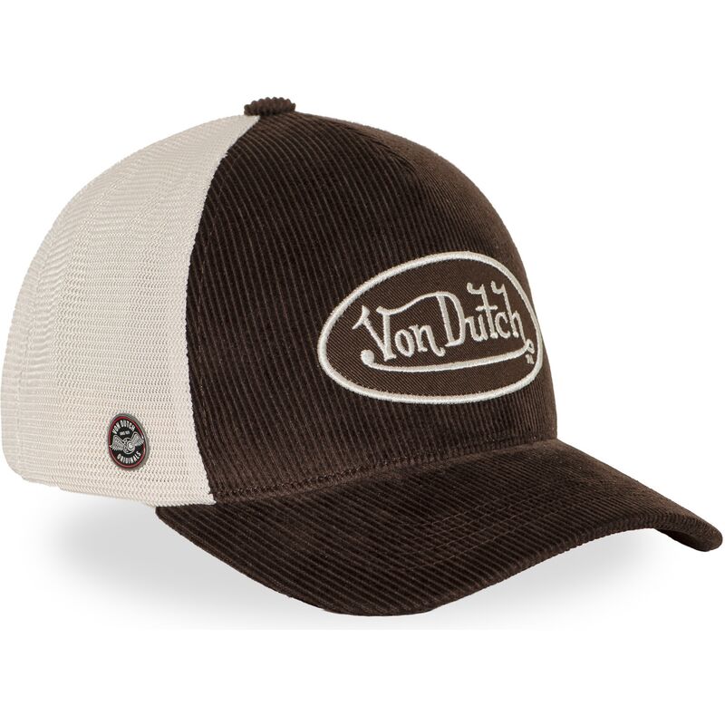 gorra-trucker-marron-y-beige-ajustable-lof-b49-de-von-dutch