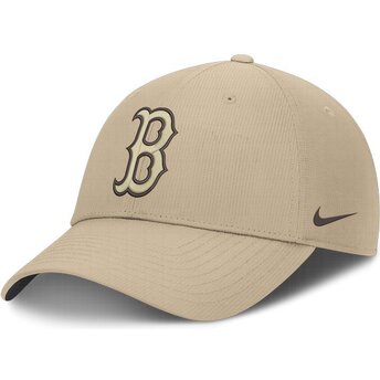 Gorra curva beige ajustable con logo beige Club Structured Uv Poly Ripstop de Boston Red Sox MLB de Nike