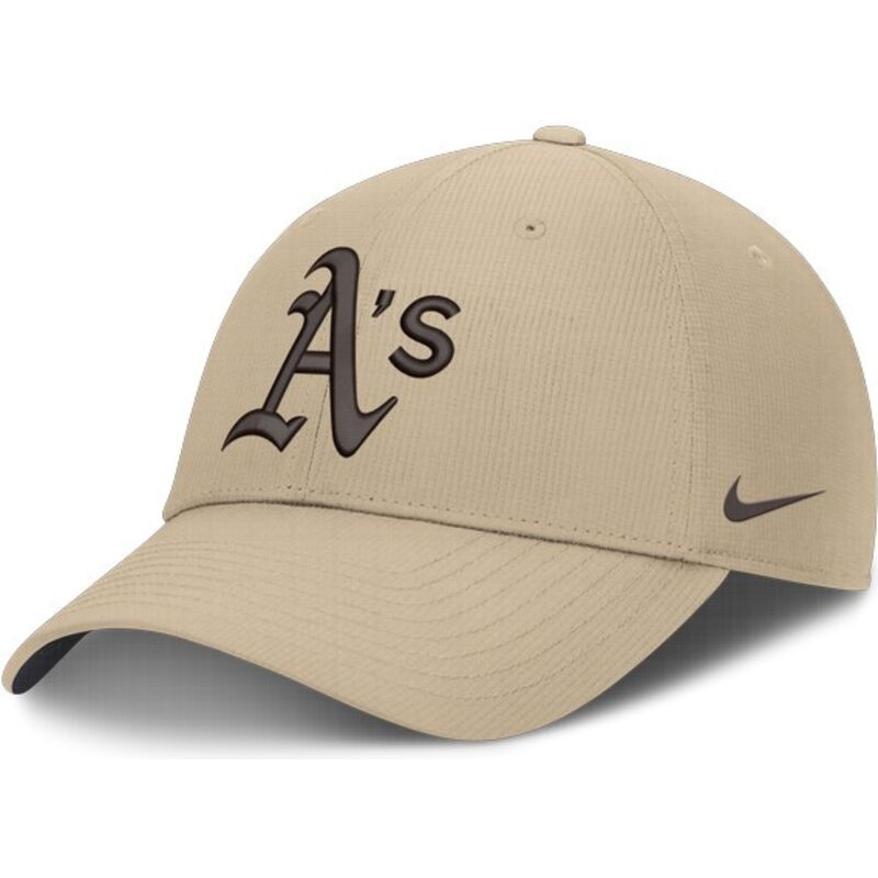 gorra-curva-beige-ajustable-con-logo-marron-structured-uv-poly-ripstop-de-oakland-athletics-mlb-de-nike gorra-curva-beige-ajustable-con-logo-marron-structured-uv-poly-ripstop-de-oakland-athletics-mlb-de-nike