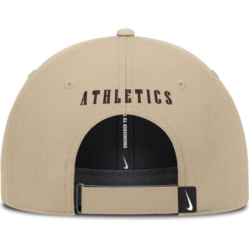 gorra-curva-beige-ajustable-con-logo-marron-structured-uv-poly-ripstop-de-oakland-athletics-mlb-de-nike gorra-curva-beige-ajustable-con-logo-marron-structured-uv-poly-ripstop-de-oakland-athletics-mlb-de-nike