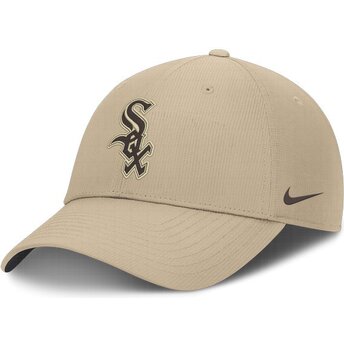 Gorra curva beige ajustable con logo marrón Club Structured Uv Poly Ripstop de Chicago White Sox MLB de Nike