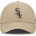nike-curved-brim-brown-logo-club-structured-uv-poly-ripstop-chicago-white-sox-mlb-beige-adjustable-cap
