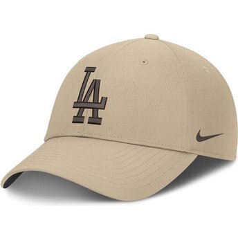 Gorra curva beige ajustable con logo marrón Club Structured Uv Poly Ripstop de Los Angeles Dodgers MLB de Nike