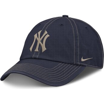 Gorra curva azul marino ajustable con logo beige Fathers Day Club Unstructured Organic Cotton de New York Yankees MLB de Nike