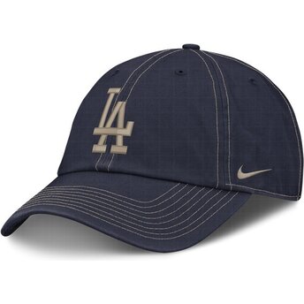 Gorra curva azul marino ajustable con logo beige Fathers Day Club Unstructured Organic Cotton de Los Angeles Dodgers MLB de Nike