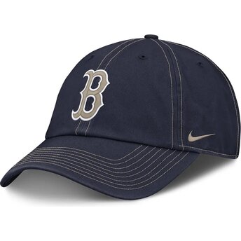 Gorra curva azul marino ajustable con logo beige Fathers Day Club Unstructured Organic Cotton de Boston Red Sox MLB de Nike