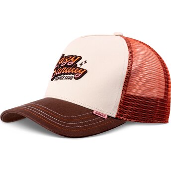 Gorra trucker beige y naranja HFT LSCC Funky de Djinns
