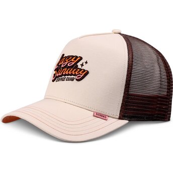 Gorra trucker beige y marrón HFT LSCC Funky de Djinns