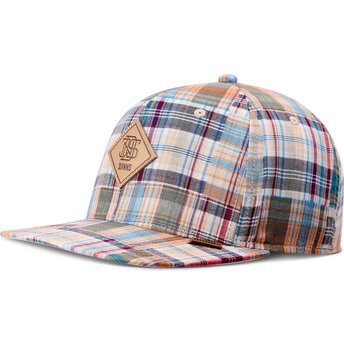 Gorra plana multicolor snapback Patch Check Turquioise de Djinns
