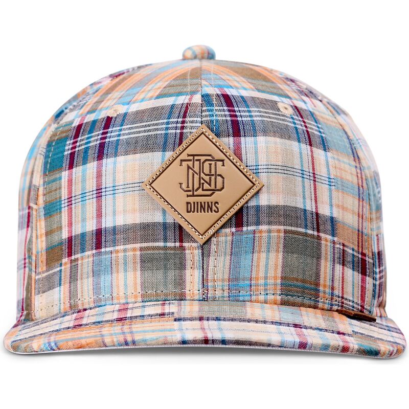 djinns-flat-brim-patch-check-turquioise-multicolor-snapback-cap