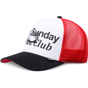 Gorra trucker blanca, roja y negra HFT Guy in a Cup de Djinns