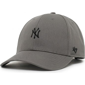 47 Brand Curved Brim Black Logo MVP Base Runner Legend New York Yankees MLB Grey Adjustable Cap
