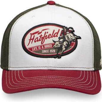 Gorra trucker blanca, verde y roja SEMI ROD de Hatfield