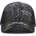 gorra-curva-negra-ajustable-storming-rose-washed-de-ed-hardy