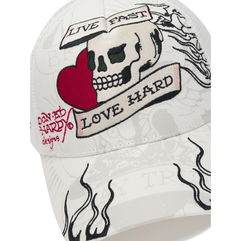 gorra-trucker-blanca-live-fast-love-hard-de-ed-hardy gorra-trucker-blanca-live-fast-love-hard-de-ed-hardy