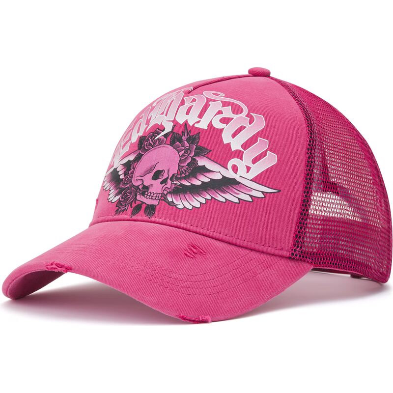 ed-hardy-flaming-gothic-skull-washed-pink-trucker-hat ed-hardy-flaming-gothic-skull-washed-pink-trucker-hat
