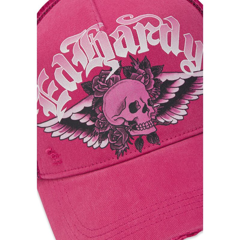 ed-hardy-flaming-gothic-skull-washed-pink-trucker-hat ed-hardy-flaming-gothic-skull-washed-pink-trucker-hat