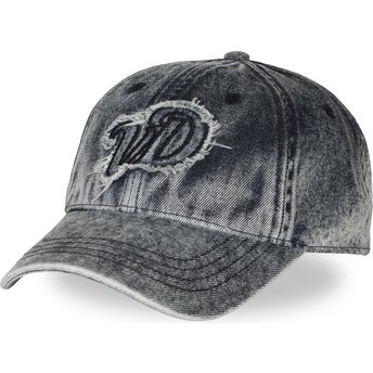 Von Dutch Curved Brim FRINGE Blue Denim Adjustable Cap