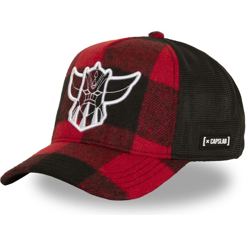capslab-robot-grendizer-gol8-hea-red-and-black-trucker-hat capslab-robot-grendizer-gol8-hea-red-and-black-trucker-hat