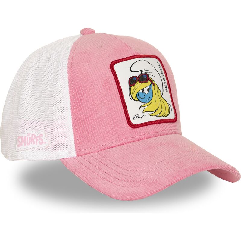 gorra-trucker-rosa-y-blanca-pitufina-smu3-sof-los-pitufos-de-capslab