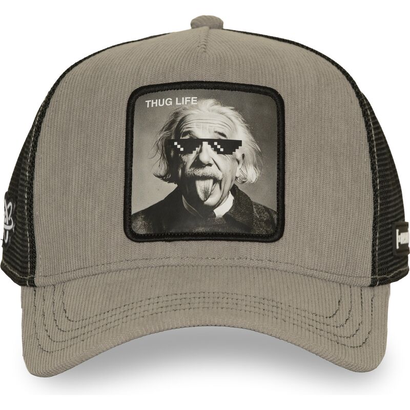 capslab-albert-einstein-thug-life-art1-thug-famous-grey-and-black-trucker-hat capslab-albert-einstein-thug-life-art1-thug-famous-grey-and-black-trucker-hat