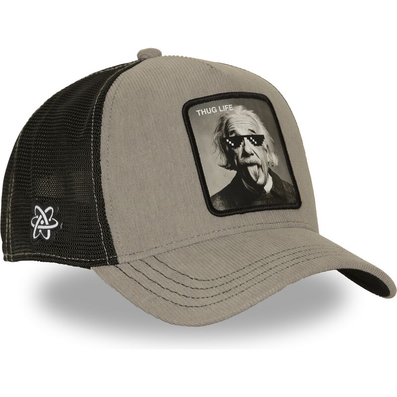 capslab-albert-einstein-thug-life-art1-thug-famous-grey-and-black-trucker-hat capslab-albert-einstein-thug-life-art1-thug-famous-grey-and-black-trucker-hat