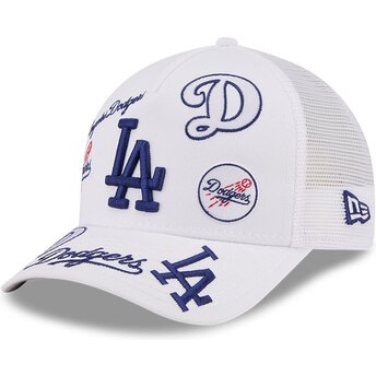 Gorra trucker blanca 9FORTY M-Crown A Frame All Over de Los Angeles Dodgers MLB de New Era