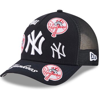 Gorra trucker azul marino 9FORTY M-Crown A Frame All Over de New York Yankees MLB de New Era