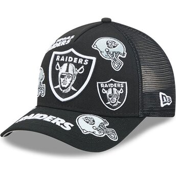 New Era 9FORTY M-Crown A Frame All Over Las Vegas Raiders NFL Black Trucker Hat