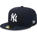 gorra-plana-azul-marino-ajustada-59fifty-side-script-de-new-york-yankees-mlb-de-new-era