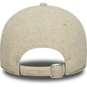 new-era-curved-brim-9twenty-a-frame-melton-luxe-new-york-yankees-mlb-beige-adjustable-cap-with-beige-logo