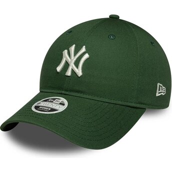 New Era Curved Brim Women 9TWENTY League Essential Midi New York Yankees MLB Green Adjustable Cap