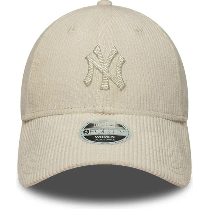 new-era-curved-brim-women-9forty-cord-new-york-yankees-mlb-beige-adjustable-cap-with-beige-logo