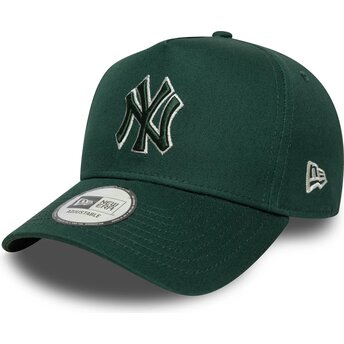 Gorra curva verde snapback con logo verde E Frame Team Outline de New York Yankees MLB de New Era