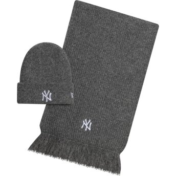 Gorro y bufanda gris Knit Set de New York Yankees MLB de New Era