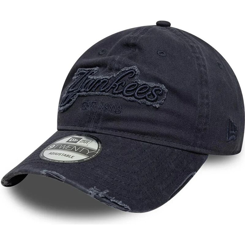 new-era-curved-brim-navy-blue-logo-9twenty-distress-wordmark-new-york-yankees-mlb-navy-blue-adjustable-cap