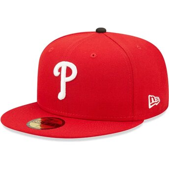 Gorra plana roja ajustada 59FIFTY AC Perf de Philadelphia Phillies MLB de New Era