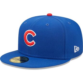 New Era Flat Brim 59FIFTY AC Perf Chicago Cubs MLB Blue Fitted Cap