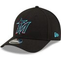 gorra-curva-negra-snapback-9forty-m-crown-player-replica-de-miami-marlins-mlb-de-new-era