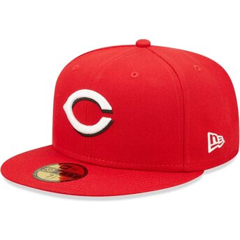 Gorra plana roja ajustada 59FIFTY AC Perf de Cincinnati Reds MLB de New Era