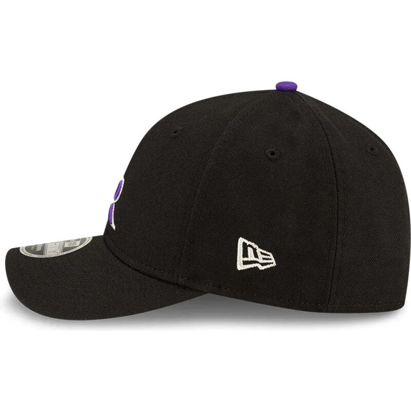 gorra-curva-negra-snapback-con-logo-violeta-9forty-m-crown-player-replica-de-colorado-rockies-mlb-de-new-era