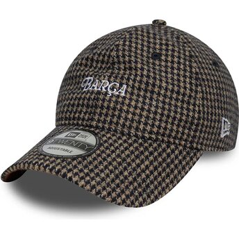 Gorra curva marrón ajustable 9TWENTY Herringbone de FC Barcelona LALIGA de New Era