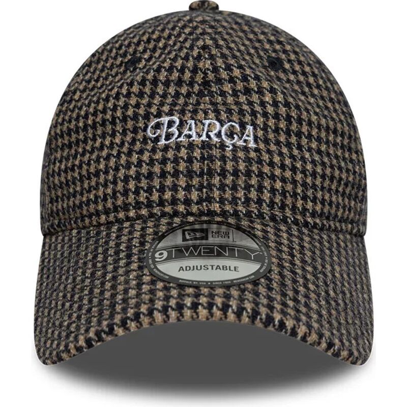 gorra-curva-marron-ajustable-9twenty-herringbone-de-fc-barcelona-laliga-de-new-era