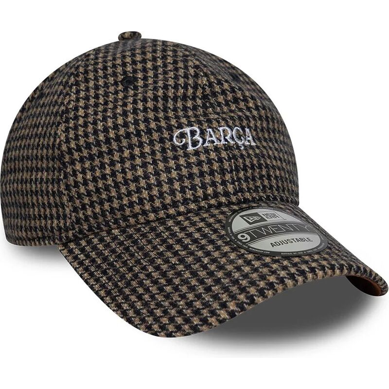 gorra-curva-marron-ajustable-9twenty-herringbone-de-fc-barcelona-laliga-de-new-era