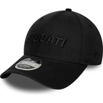 Gorra curva negra snapback con logo negro 9FORTY M-Crown Wordmark de Ducati Motor MotoGP de New Era