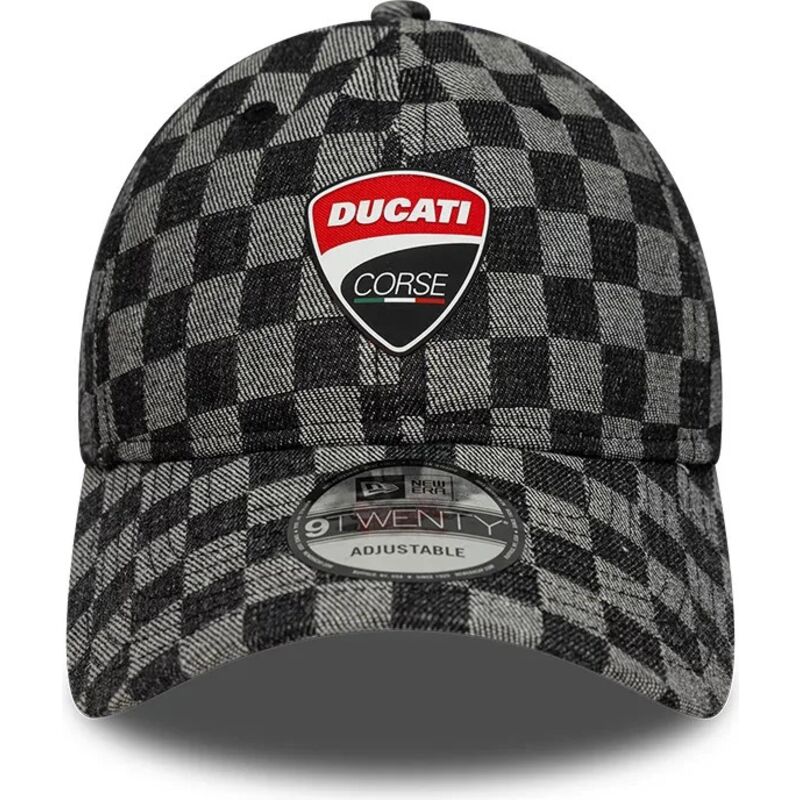 gorra-curva-negra-ajustable-9twenty-check-de-ducati-motor-motogp-de-new-era