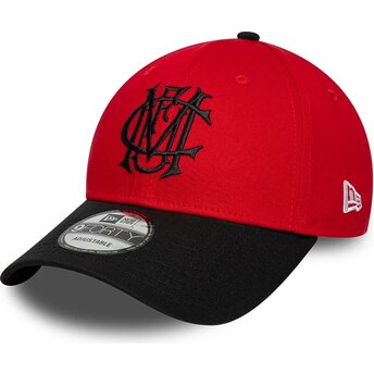 Gorra curva roja y negra ajustable 9FORTY Contrast de Manchester United Football Club Premier League de New Era